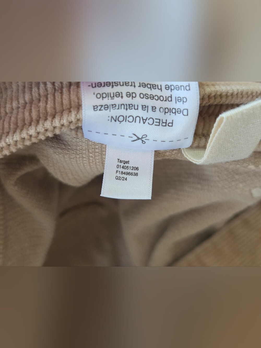 Universal Thread Oat Taupe Sailor Wide Leg Corduroy Pants Size 12 - Picture 7 of 7